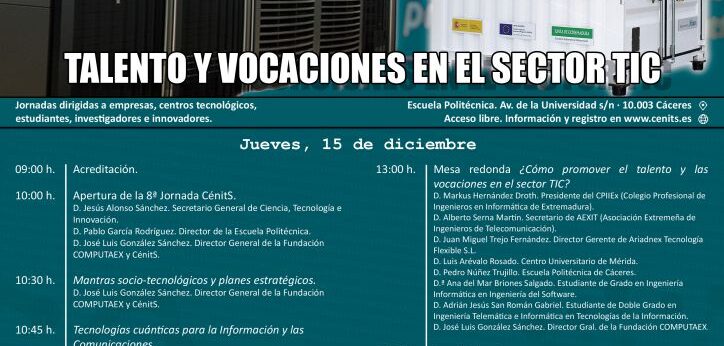 COMPUTAEX organiza la 8ª Jornada CénitS: Talento y Vocaciones en el Sector TIC