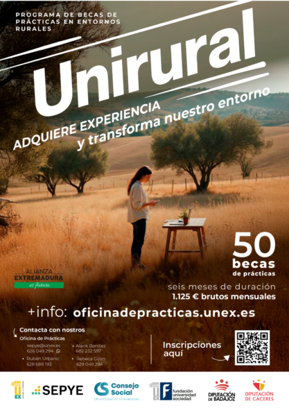 Cartel del Programa de Becas de Prácticas UniRural 24