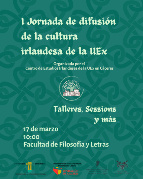 Cartel I Jornada de Divulgación de la Cultura Irlandesa en la UEx