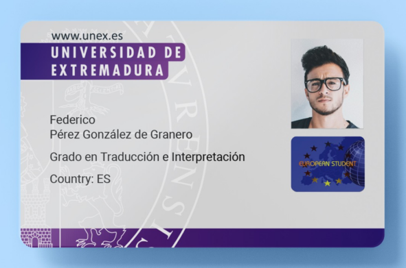 Frente de la Tarjeta Europea de Estudiante