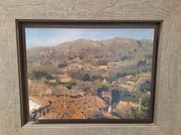 Cuadro Del Artista Italiano Simón Pasini. Visión Paisajística Desde La Iglesia De Jarandilla De La Vera