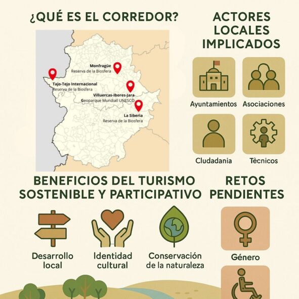 Infografía del Corredor Ambiental de la UNESCO en Extremadura